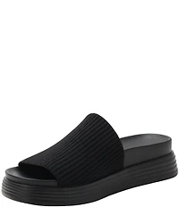 Alegria Akimi Ribbed Knit Platform Comfort Slides
