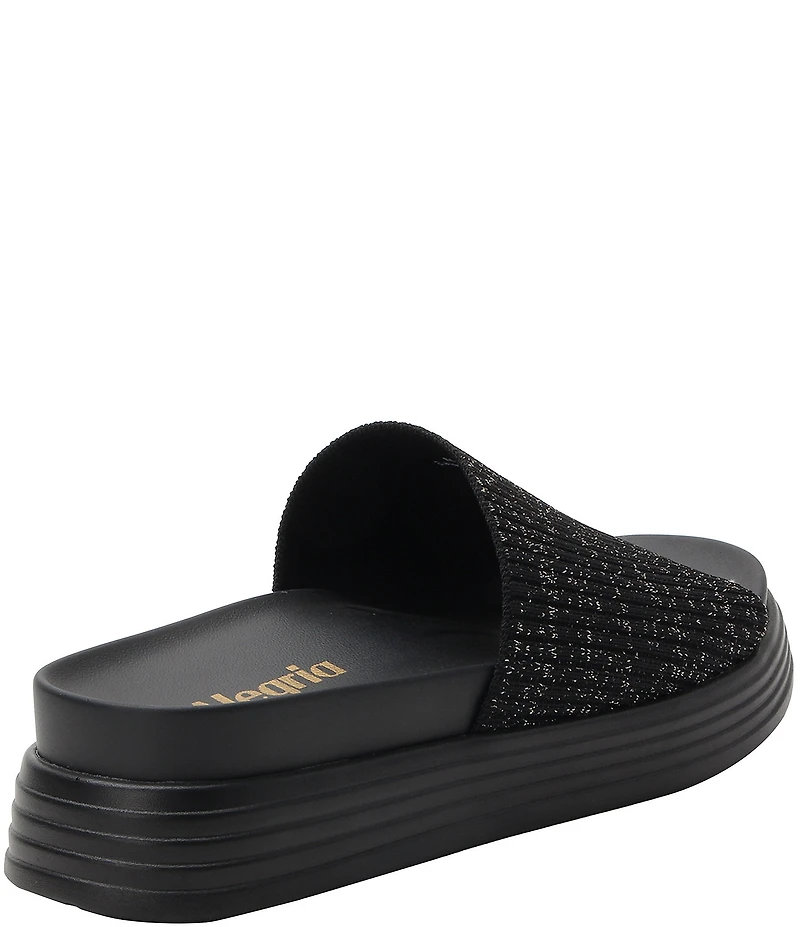 Alegria Akimi Ribbed Knit Platform Comfort Slides