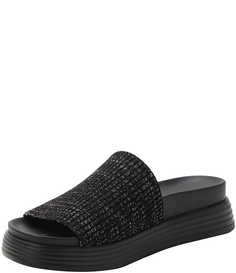 Alegria Akimi Ribbed Knit Platform Comfort Slides