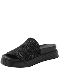 Alegria Akimi Ribbed Knit Platform Comfort Slides