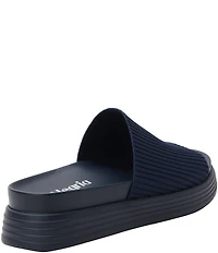 Alegria Akimi Ribbed Knit Platform Comfort Slides