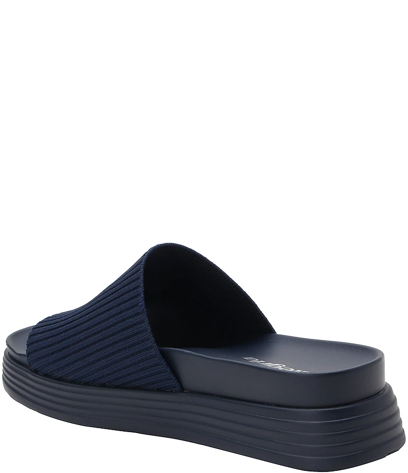 Alegria Akimi Ribbed Knit Platform Comfort Slides