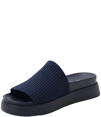 Alegria Akimi Ribbed Knit Platform Comfort Slides