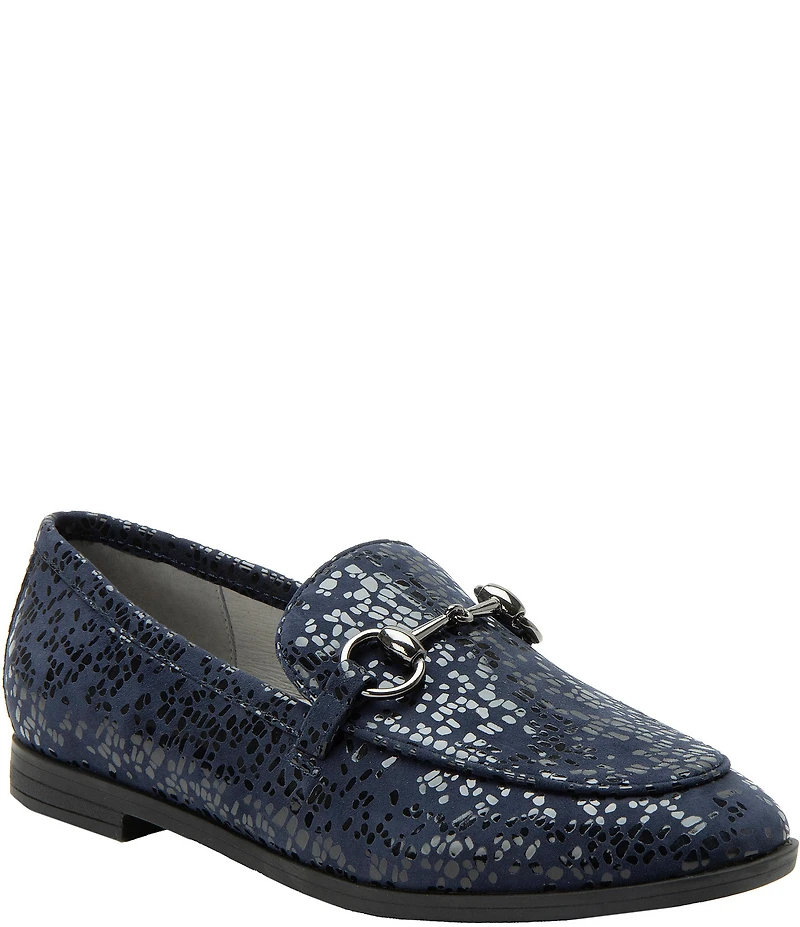 Alegria Aliya Printed Leather Bit Buckle Loafers