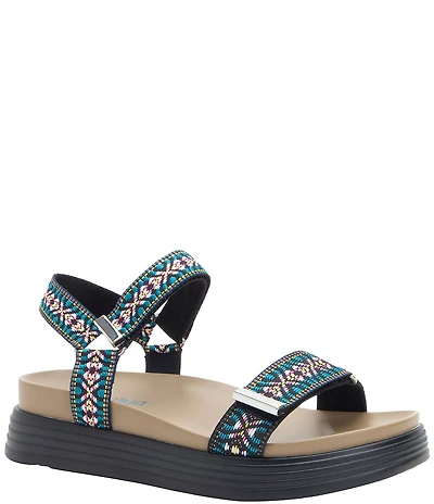 Alegria Allyson Tribal Woven Sporty Adjustable Platform Sandals