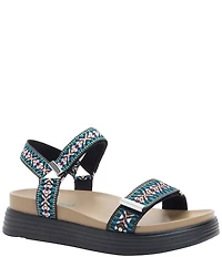 Alegria Allyson Tribal Woven Sporty Adjustable Platform Sandals