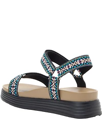 Alegria Allyson Tribal Woven Sporty Adjustable Platform Sandals