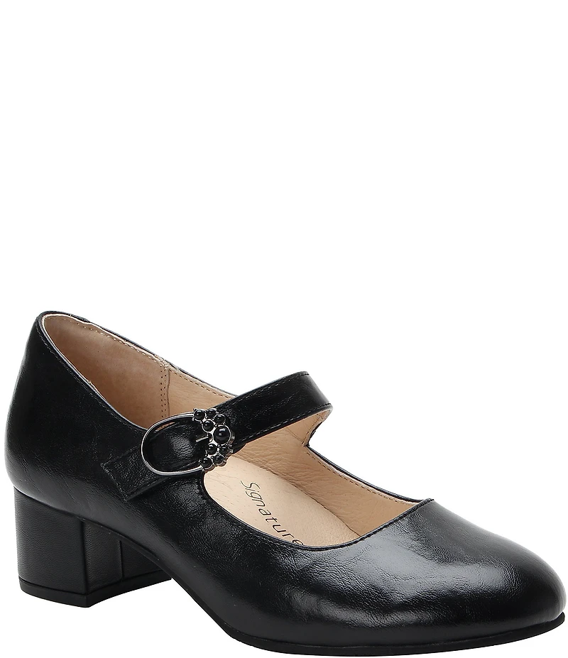 Alegria Ameliah Leather Block Heel Mary Jane Pumps