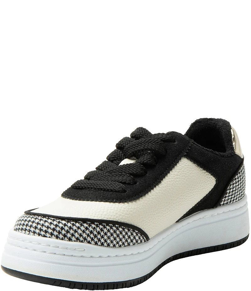 Alegria Averie Houndstooth Print Accent Zip Platform Sneakers