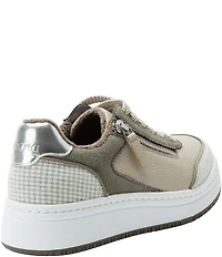 Alegria Averie Houndstooth Print Accent Zip Platform Sneakers