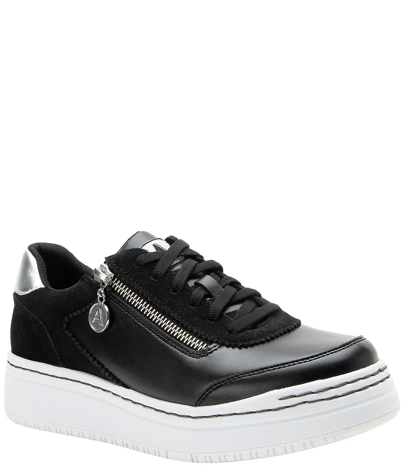 Alegria Averie Leather Zip Platform Sneakers