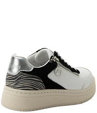 Alegria Averie Zebra Print Accent Zip Platform Sneakers