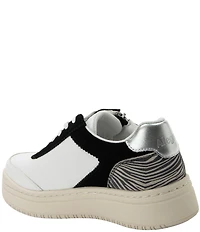 Alegria Averie Zebra Print Accent Zip Platform Sneakers