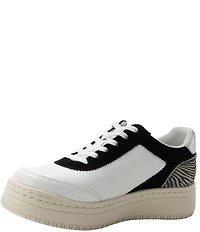 Alegria Averie Zebra Print Accent Zip Platform Sneakers