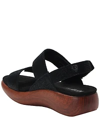 Alegria Bailee Crackle Print Leather Slingback Rocker Platform Sandals