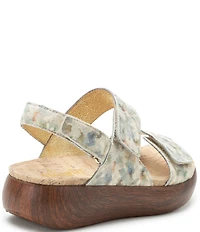 Alegria Bailee Printed Leather Slingback Rocker Platform Sandals