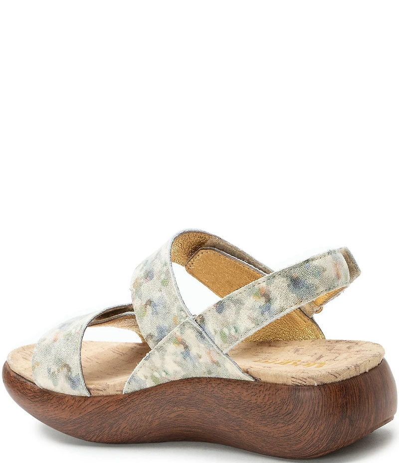 Alegria Bailee Printed Leather Slingback Rocker Platform Sandals