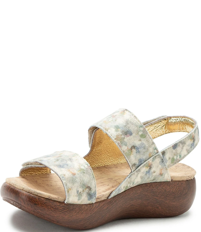 Alegria Bailee Printed Leather Slingback Rocker Platform Sandals