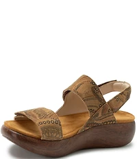 Alegria Bailee Printed Suede Slingback Rocker Platform Sandals