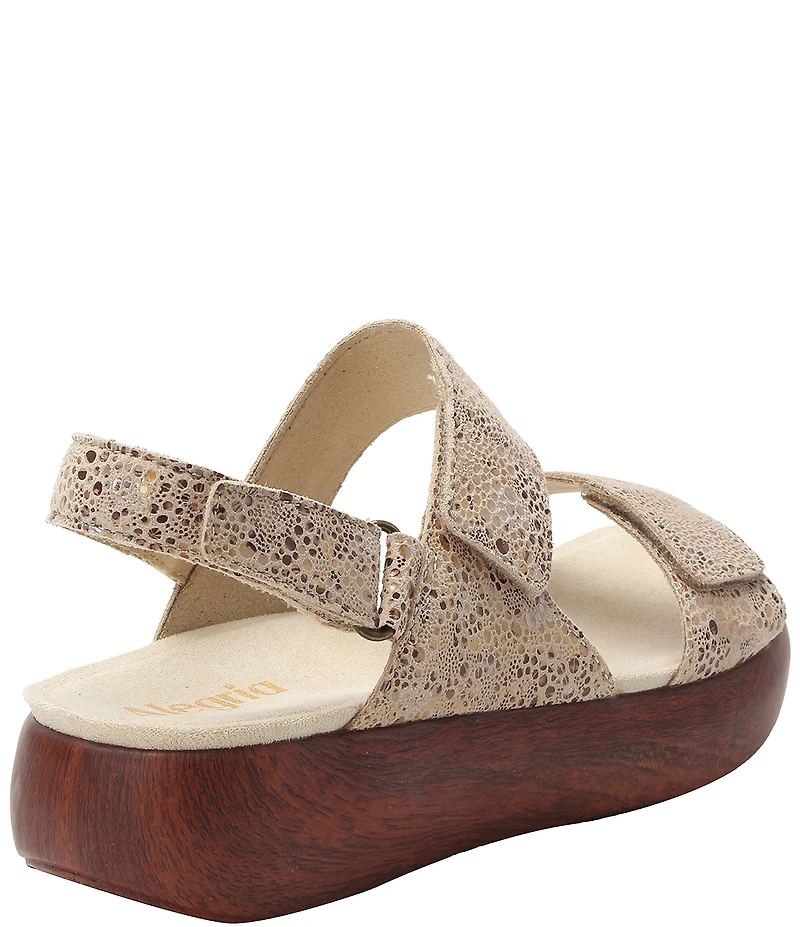 Alegria Bailee Walkway Print Leather Slingback Rocker Platform Sandals