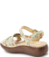 Alegria Bianca Floral Print Leather Platform Sandals