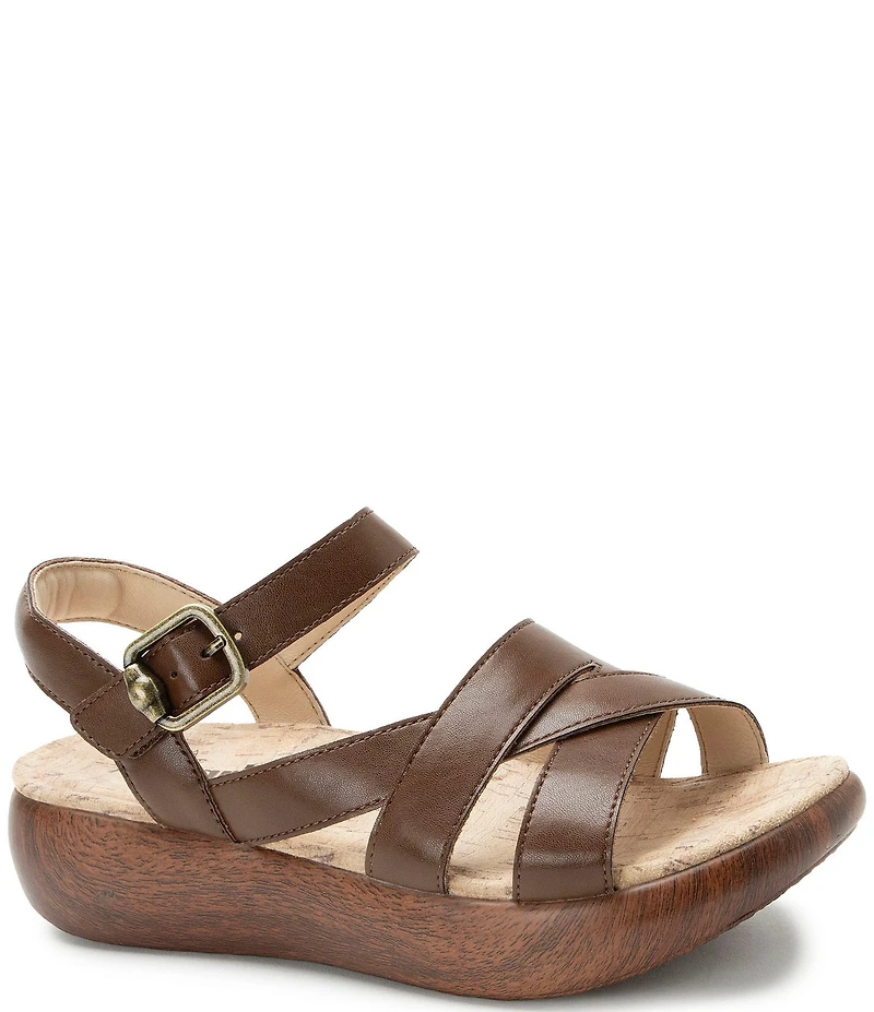 Alegria Bianca Leather Platform Sandals