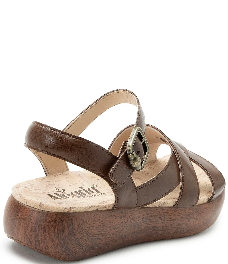 Alegria Bianca Leather Platform Sandals