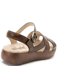 Alegria Bianca Leather Platform Sandals