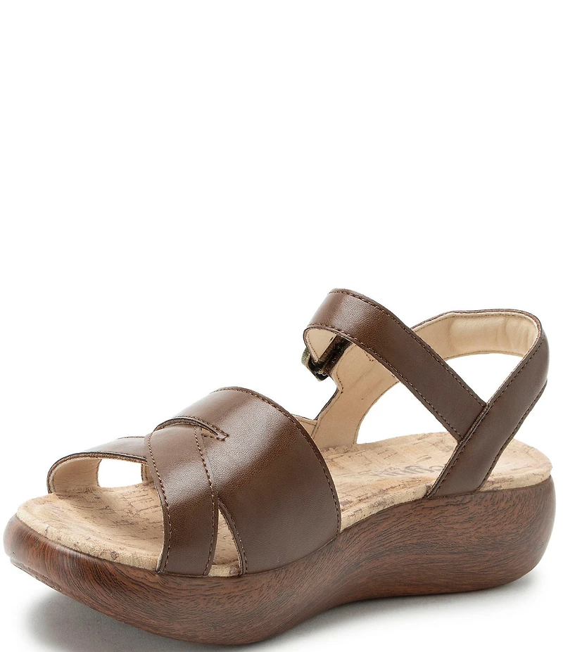 Alegria Bianca Leather Platform Sandals