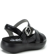 Alegria Bianca Leather Platform Sandals