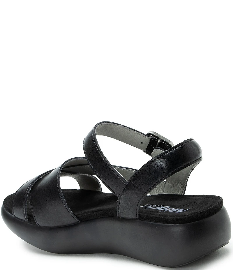 Alegria Bianca Leather Platform Sandals