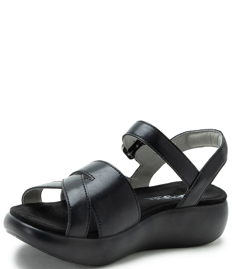 Alegria Bianca Leather Platform Sandals