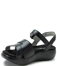 Alegria Bianca Leather Platform Sandals