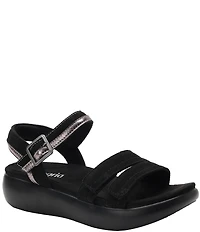 Alegria Blinda Mixed Leather Adjustable Rocker Sole Sandals