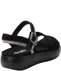 Alegria Blinda Mixed Leather Adjustable Rocker Sole Sandals