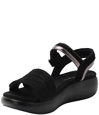 Alegria Blinda Mixed Leather Adjustable Rocker Sole Sandals