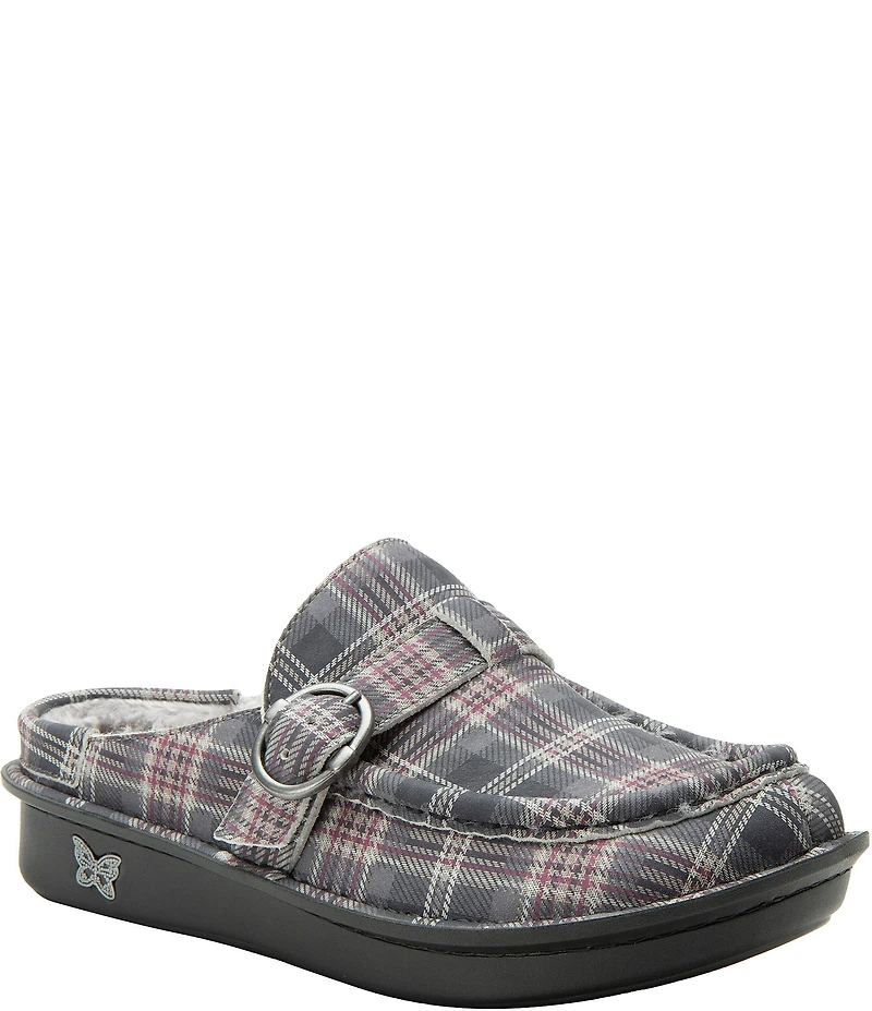 Alegria Brigid Plaid Leather Mules