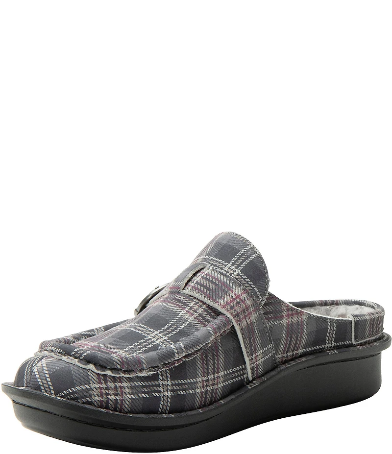Alegria Brigid Plaid Leather Mules