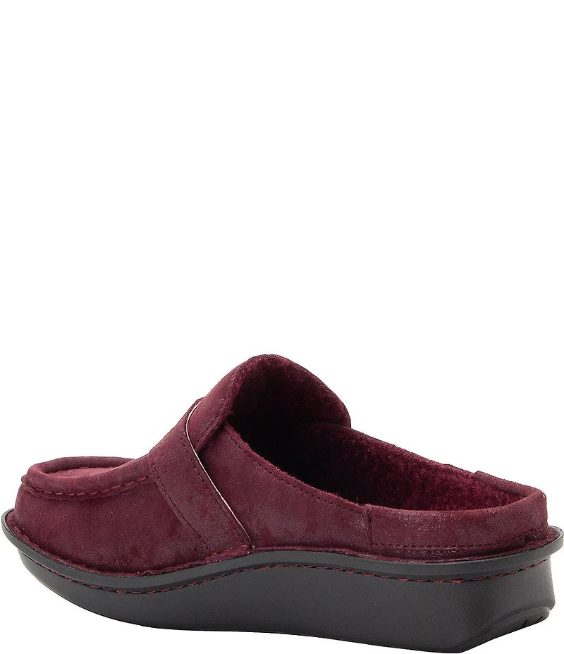 Alegria Brigid Suede Buckle Strap Mule Clogs
