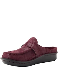 Alegria Brigid Suede Buckle Strap Mule Clogs