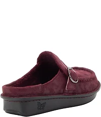 Alegria Brigid Suede Buckle Strap Mule Clogs