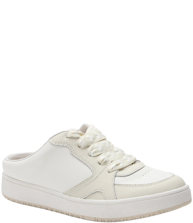 Alegria Celeste Leather Slip On Court Sneaker Mules