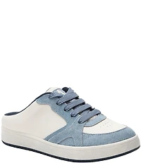 Alegria Celeste Leather Slip On Court Sneaker Mules