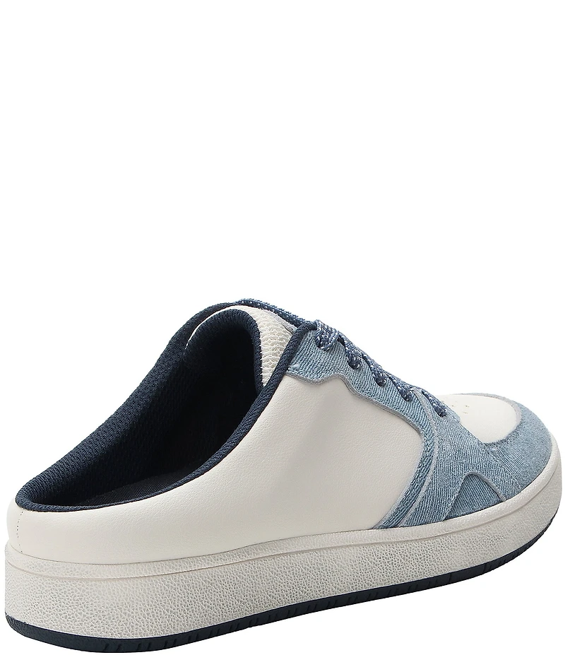 Alegria Celeste Leather Slip On Court Sneaker Mules