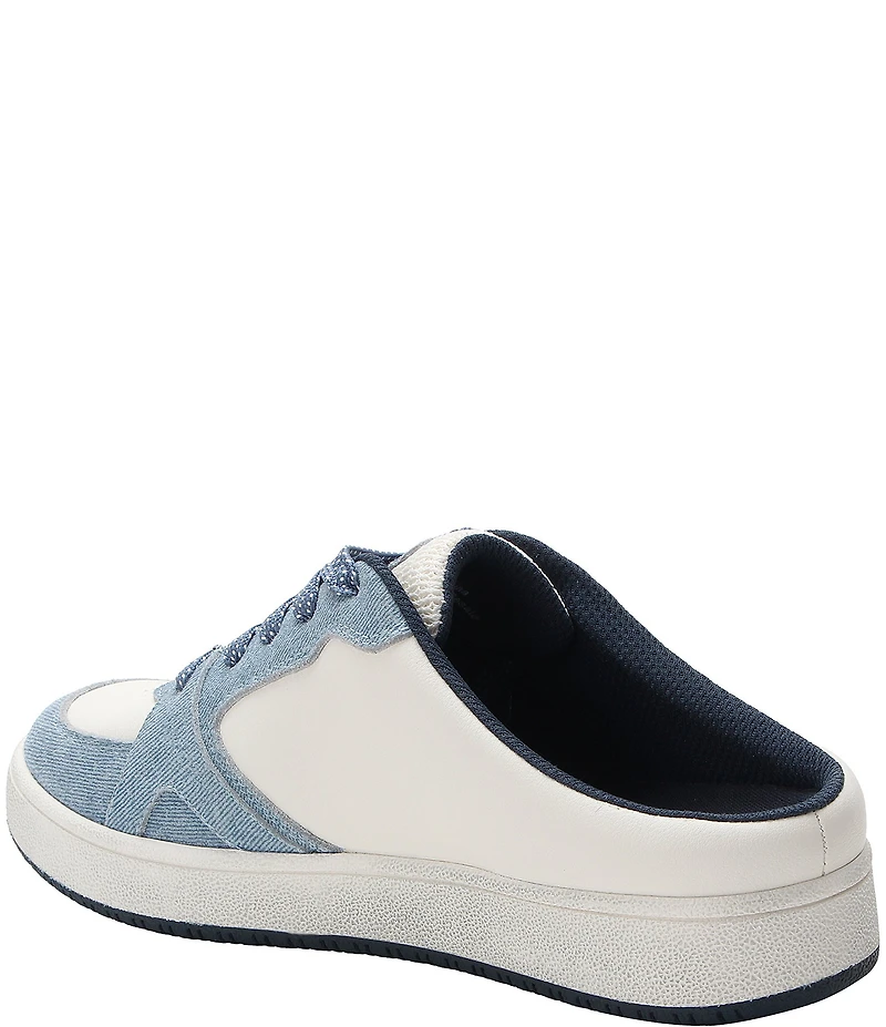 Alegria Celeste Leather Slip On Court Sneaker Mules