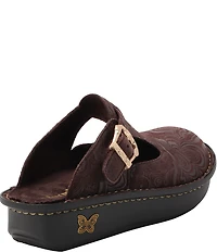 Alegria Classic Swirling Etched Leather Clogs