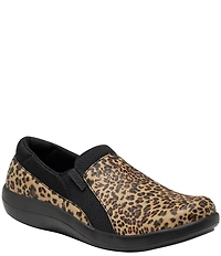 Alegria Duette Fierce Leopard Print Slip On Clogs