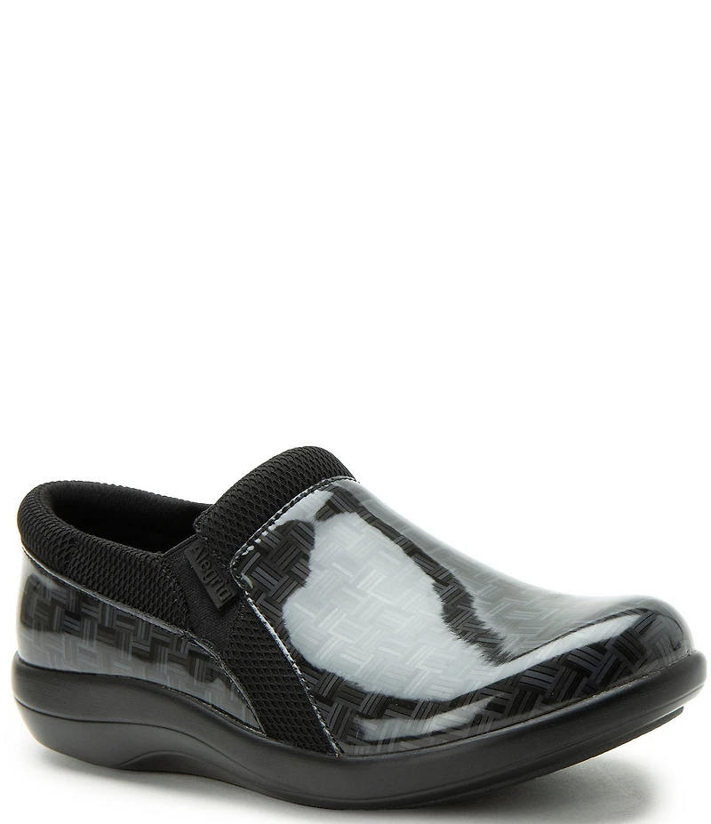 Alegria Duette Printed Patent Slip On Clogs