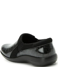 Alegria Duette Printed Patent Slip On Clogs