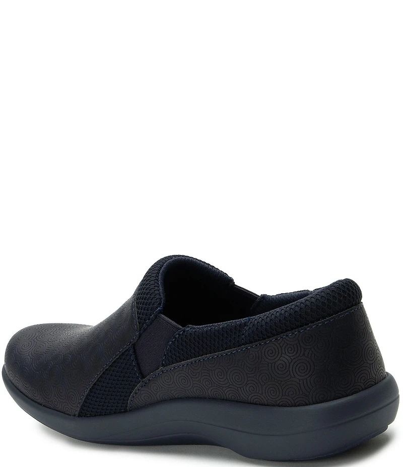 Alegria Duette Swirl Embossed Slip On Clogs